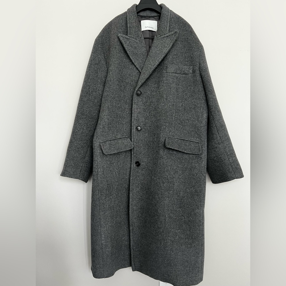 THE FRANKIE SHOP Anya Charcoal Oversized Wool Coat - Picture 9 of 16